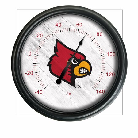 HOLLAND BAR STOOL CO University of Louisville Indoor/Outdoor LED Thermometer ODThrm14BK-08Lville